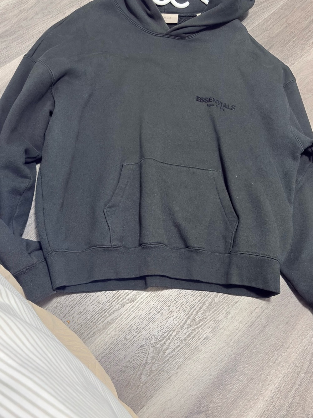 ESSENTIALS Men’s Black Crewneck Hoodie Sweatshirt